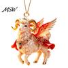 Indoor Holiday Decorations 2D Flat Christmas Sheep Hanging Ornament with Lanyard, Acrylic Office Tree Pendant for Home Party Festive Decor And