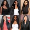 Kinky Straight Bundles 14/16/18 Inch Yaki Straight Bundles Kinkystraight  BundlesVirgin For Black Women Black Synthetic