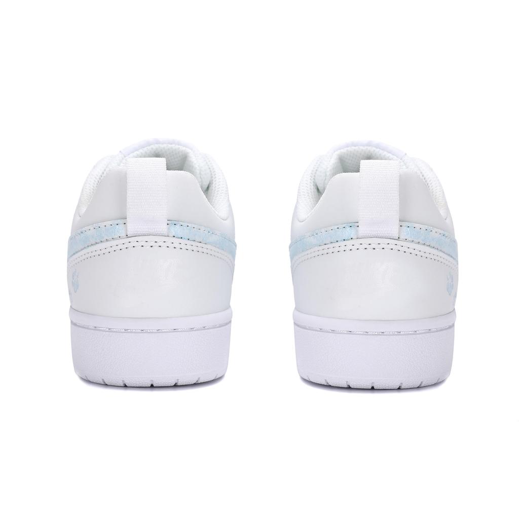 Nike Court Borough 2 Abrasion Resistant Lightweight Slip Resistant Low top Skateboard Shoes Women's White Blue BQ5448-100(Team18-)