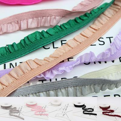 Модная роскошная эластичная лента 10 мм, плиссированная кружевная лента с кружевной отделкой, материал для шитья и головных уборов своими руками, эластичные аксессуары, декор, кружевной материал