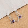 Iolite Gemstone 925 Sterling Silver Jewelry Handmade Earrings1.45" Birthday Gift EE-66-8