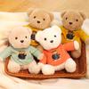 Adorable Teddy Bear Doll With Detachable Cream Outfit Short Plush Pp Cotton Filling