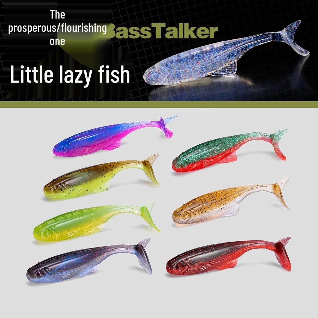 Плавающая мягкая приманка с Т-образным хвостом и крючком свинцовой головкой для оснастки на окуня и мандаринку