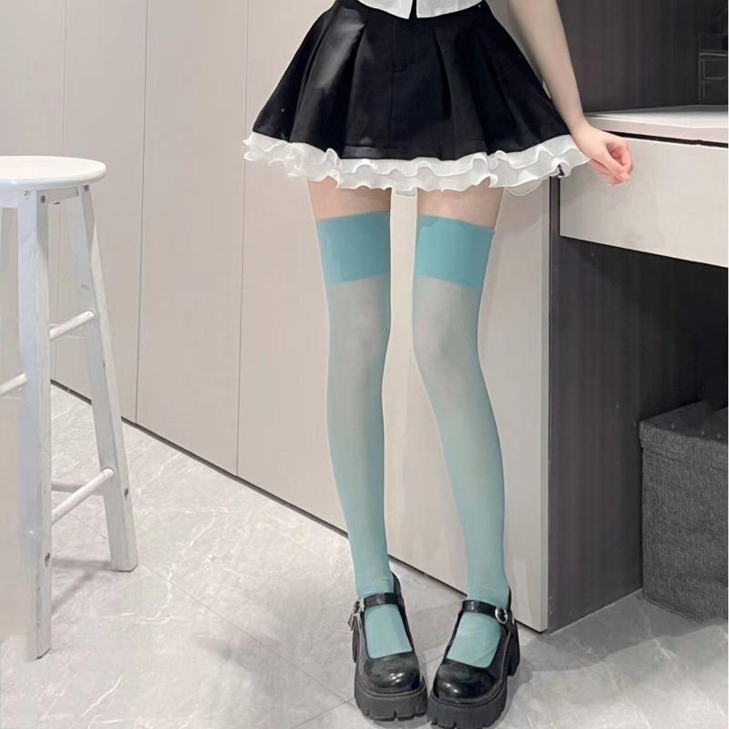 12D сексуальные прозрачные чулки женские с широким ребристым верхом и манжетами, нейлоновые чулки ярких цветов, гольфы с высоким содержанием масла, блестящие носочки