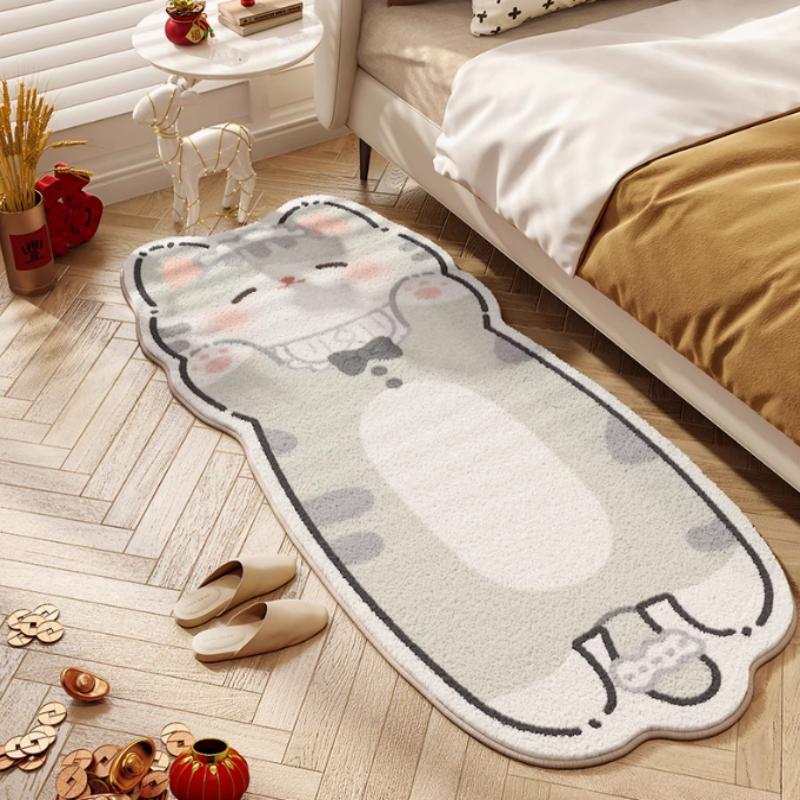 Snuggle-Safe Kitty Carpet Soft Feline Floor Mat With Non-Slip Base Play Mat for Toddler Bedrooms and Pet Loving Homes