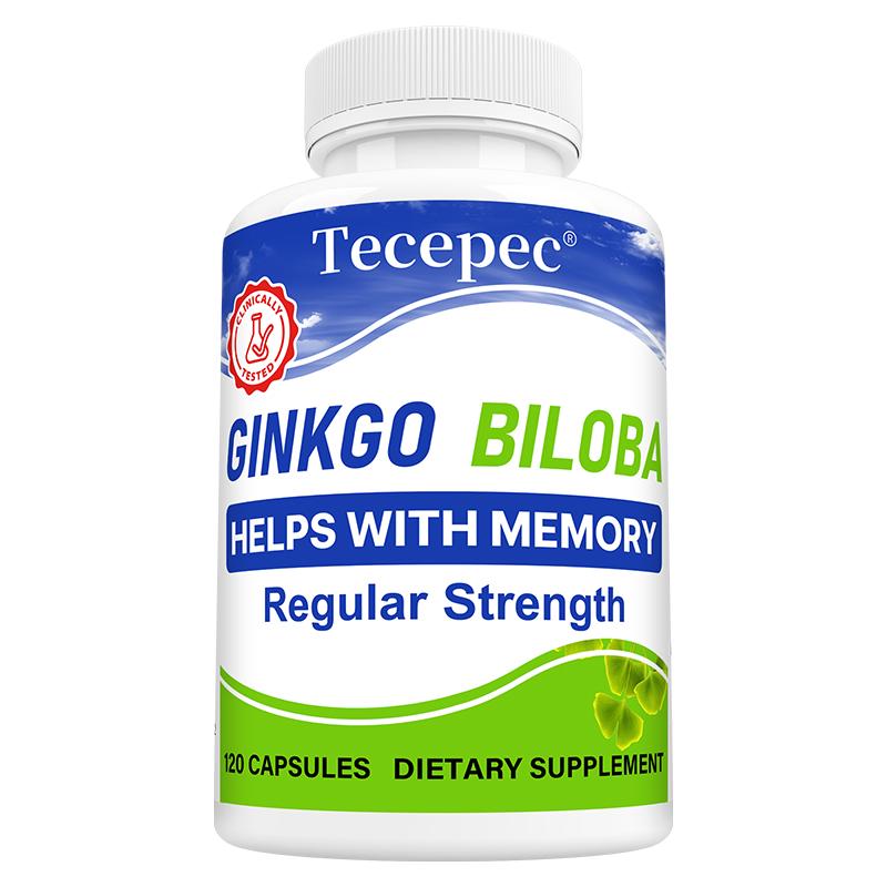 Ginkgo Biloba Leaf Extract Dietary Supplement, With Vitamin D, 120 Capsules Per Bottle