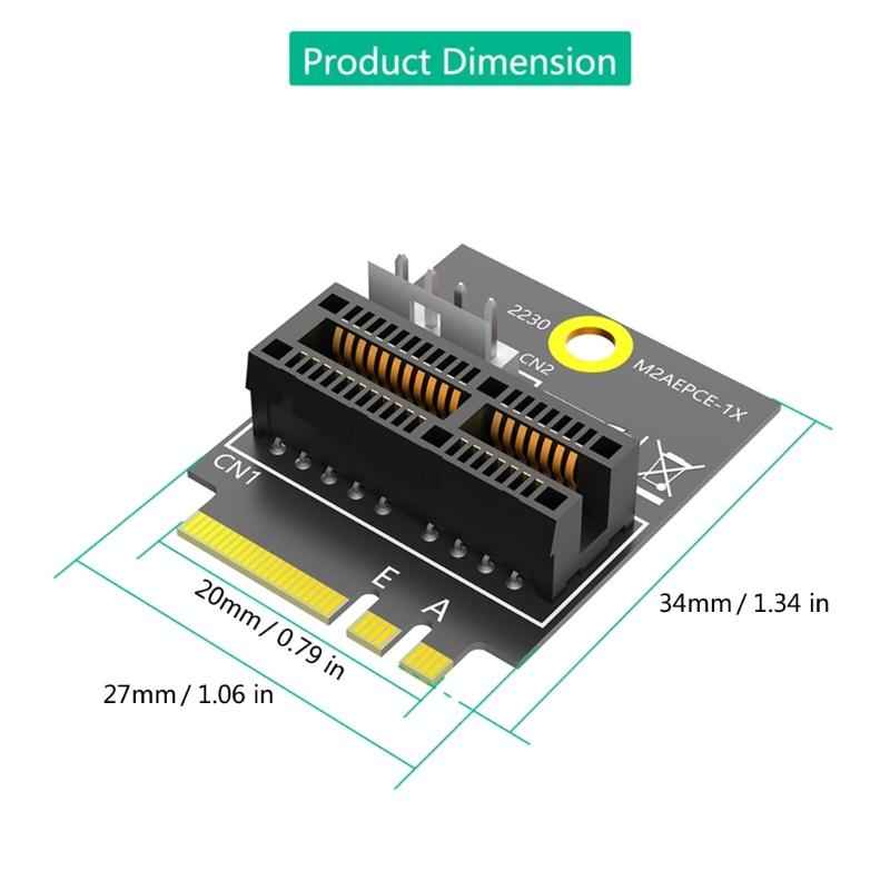 Адаптер M.2 Key A+E к PCIE 1X Карта-конвертер PCIE Простая установка Карта-удлинитель Аксессуары для блока питания 4Pin