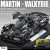 Масштаб 1/32 Суперкар Aston Martin Valkyrie AMR 001, литой из сплава, металлическая модель автомобиля, звук и свет, детская игрушечная машинка, подарки для мальчика