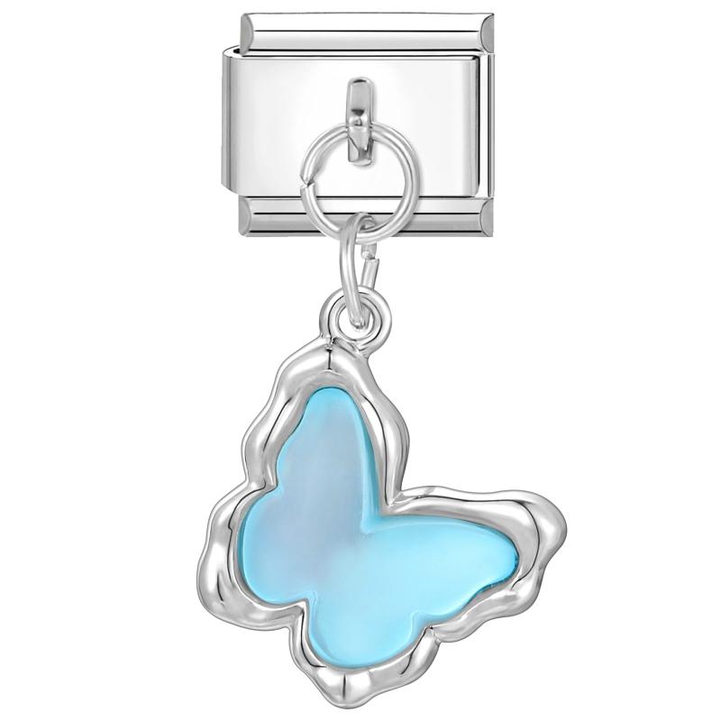 Синяя Ночь Звездное Небо Луна Звезда Кошки Собака Сердце Бабочка Итальянские Шармы-Звенья Подходят для 9мм Браслета из Нержавеющей Стали Женщины DIY Изготовление