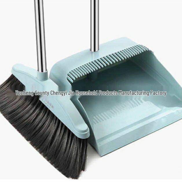 Influencer Household Broom & Dustpan Set: Non-Stick Hair Sweeping, Squeegee & Garbage Shovel.