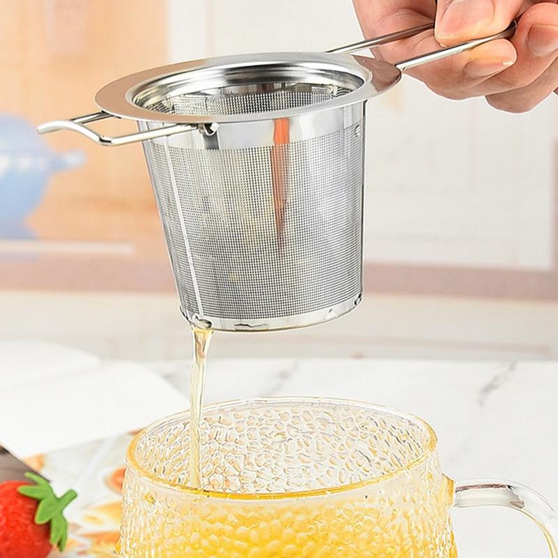 304 Stainless Steel Tea Strainer Reusable Tea Drain Tea Infuser Tea Leaf Spice Tea Filter Kitchen Accessories