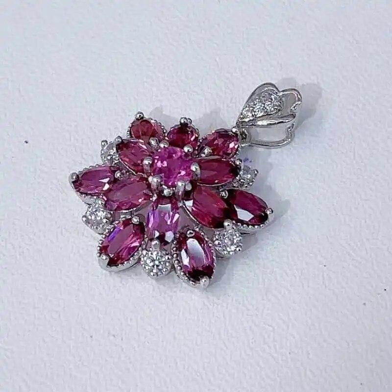 Sace Gems Сертифицированное серебро S925, 3*5 мм, подвеска с натуральным гранатом, ожерелья для женщин, помолвка, коктейльная вечеринка, ювелирные украшения