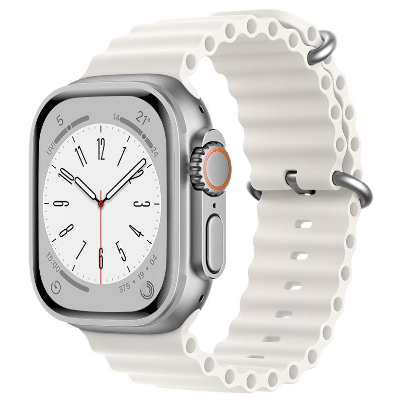 Ремешок для часов Apple Marine: Двухцветный силиконовый ремешок для Apple Watch 8/7/SE/Ultra — идеально подходит для занятий спортом