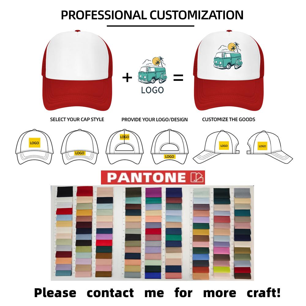 High Quality Custom 3D Embroidery Sublimation Print 5-Panel Trucker Mesh Cap Baseball Gorras Blank Foam Trucker Hat