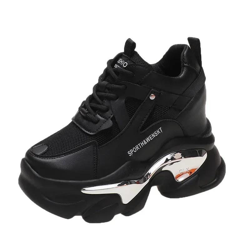 Распродаем как горячие пирожки дышащие кроссовки на толстой платформе для женщин нескользящие толстые подошвы кроссовки на танкетке скрытый каблук для женщин