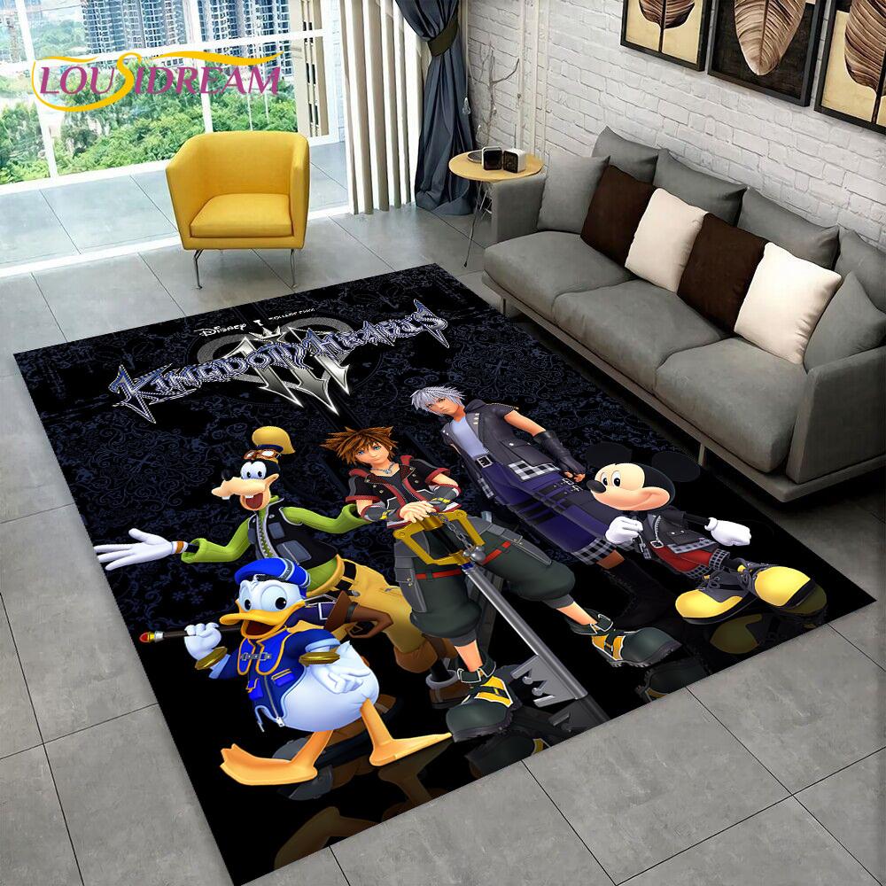 3D Ковер с персонажами игры Kingdom Hearts для Дома Гостиной Спальни Дивана, Коврик для Прихожей, Ковер для Игровой Зоны Детей, Нескользящий Напольный Коврик