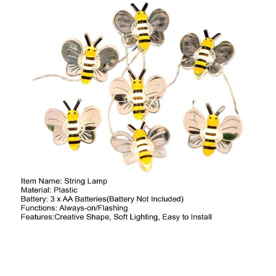 Струнная лампа креативной формы очаровательное мягкое освещение энергосберегающая гибкая декоративная пластиковая мультяшная пчела светодиодная гирлянда для вечеринок
