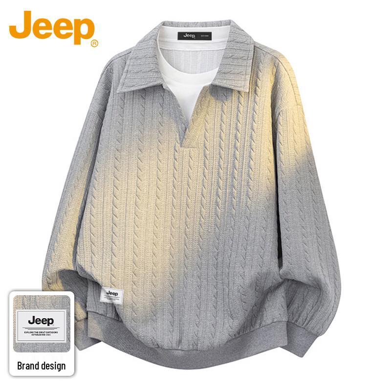 Jeep Мужская толстовка-поло с имитацией двух предметов
