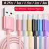 Fast Charging Type C USB-C Data Charging Cable Braided Nylon for Iphone HuaWei Samsung Galaxy Phones