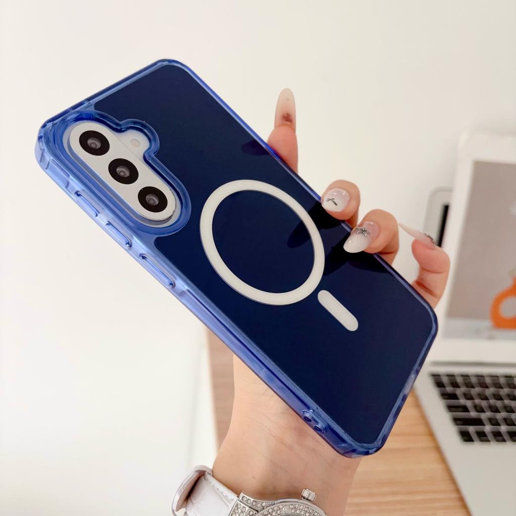 Прозрачный акриловый чехол для Magsafe Samsung S26 S25 S24 S23 S22 Ultra FE Plus A57 A56 A37 A36 Магнитная крышка для беспроводной зарядки