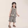 Summer Sleeveless Vest Tank Tops Shorts Set for Girls Tank Top + Shorts Kids 2 Piece Cotton Casual Outfits Set Toddler Baby Girl Cute Clothing Set