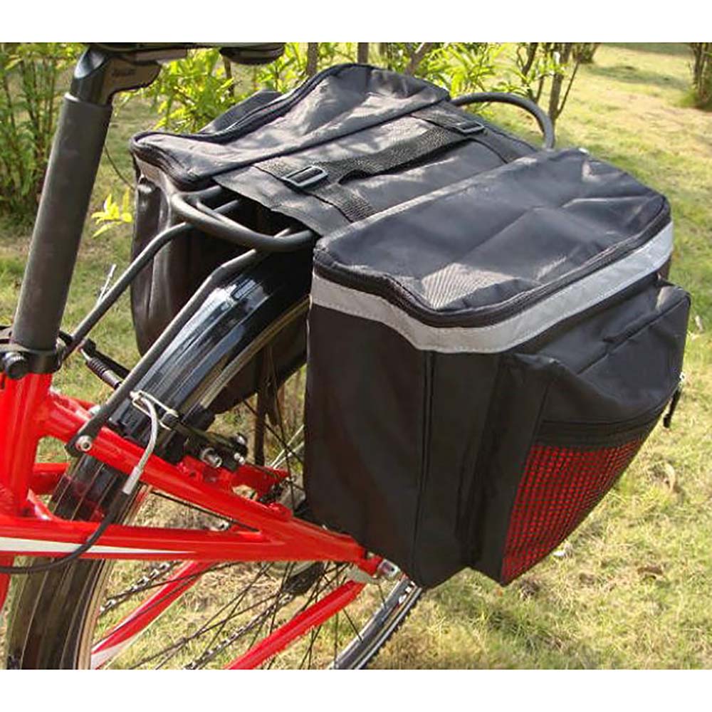 Red Waterproof Double Bike Bags, Bicycle Rear Seats, Package