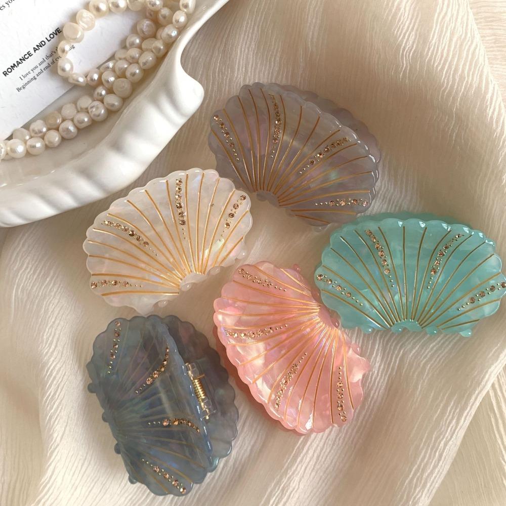 Нескользящий Зажим-Краб Ракушка Акула Ювелирные Изделия Стразы Зажим-Краб Модный Ацетат Ракушка Заколка для Волос Дамская