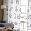 Tropical Succulents Tulle Curtains Living Room Kitchen Chiffon Curtain Bedroom Balcony Sheer Curtain Fashion Home Decor