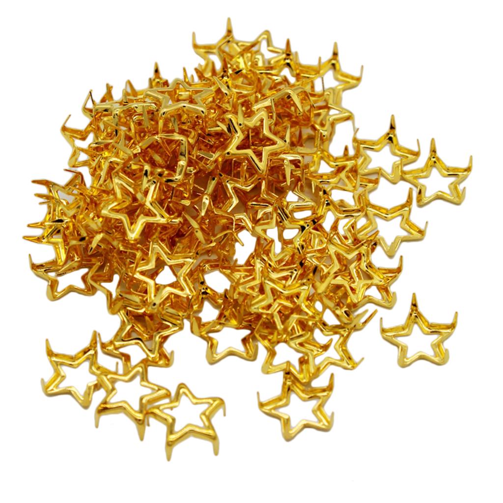 100Pcs Punk Star Stud Rivets Pentagram Claw Nailheads Leather Crafts