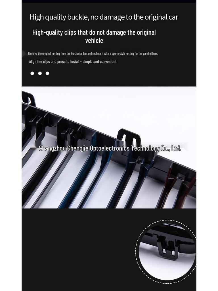 Glossy Black Grille for BMW X5/X6 F15/F16 Models (2014-2017) with Dual-Line Tri-Color Design