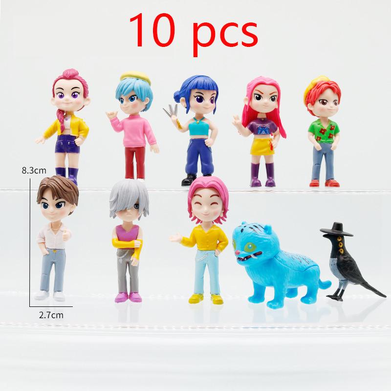 5pcs/Set Kpop Demon Hunters Figure Toy PVC Model Cartoon Gaming Peripherals Desk Decoration Collection Doll for Children Gift