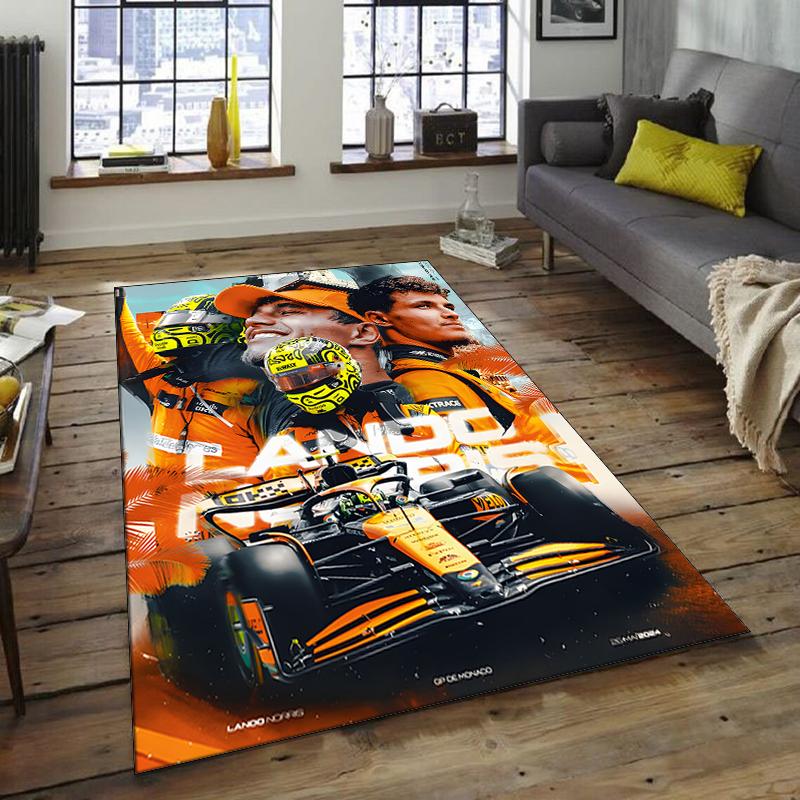 1pc Landos Norris Racing4 Design Area Rug - Non-Slip, Soft & Cozy Floor Mat for Living Room, Bedroom, Office - Indoor/Outdoor Decorative Carpet
