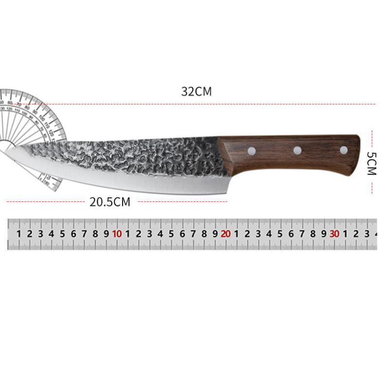 Forging Boning Knife Chinese Full Tang Handle Knife Handmade 4CR13  Steel Kitchen Chef Slaughter Knives Wenge Wood  Handle
