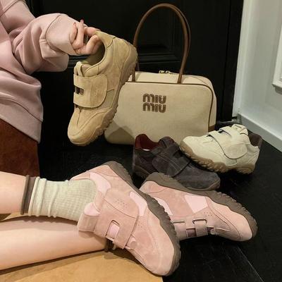 Версия~ Платформа на липучке Обувь Dexun 2025 новая замшевая ретро спортивная и повседневная обувь обувь на плоской подошве