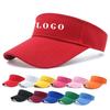 Custom Color Summer Beach Visor Hat Outdoor Sun Protection Curved Brim Striped Style for Sports Travel Fishing Empty Top Gorras
