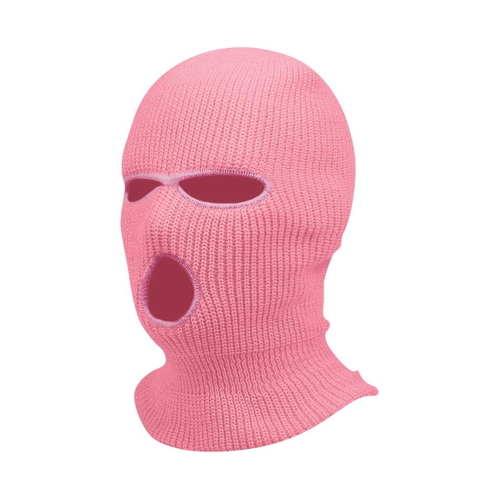 Three Hole Candy Colored Wool Hat With A Hood For Outdoor Cycling Windproof Mask