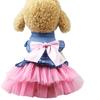 Spring and summer new dog pet cat clothing supplies Korean version cat denim skirt Spring and summer dog clothing