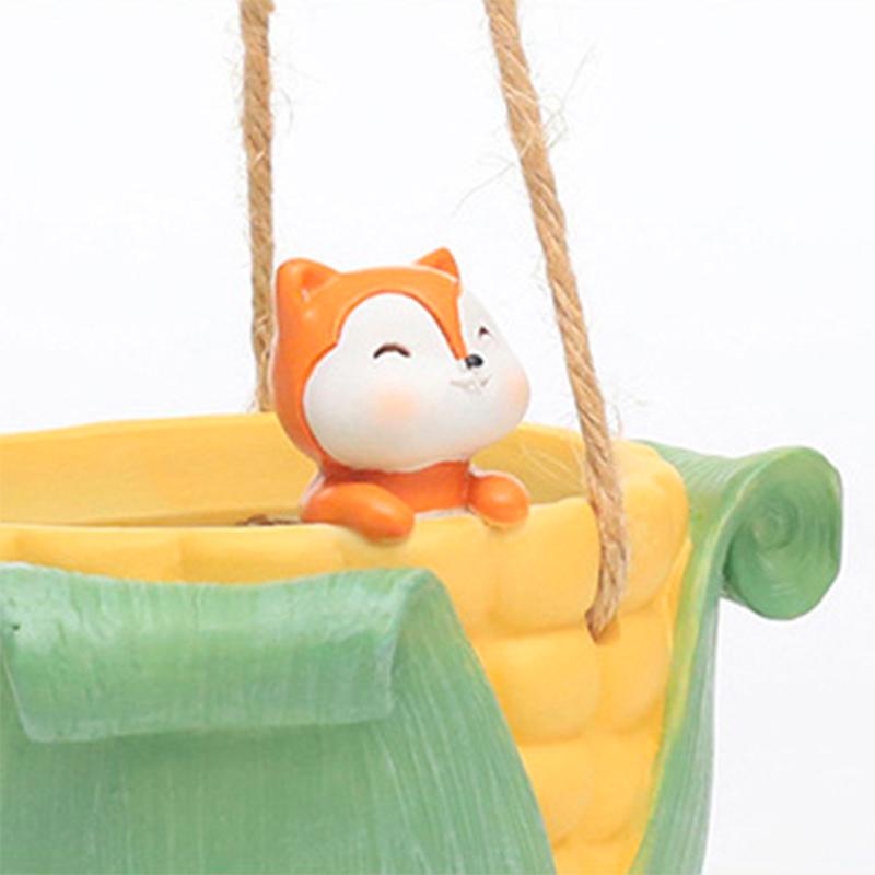 Подвесной горшок с милыми животными, цветочный горшок из смолы, сочный горшок, домашний декор, украшения, садовые принадлежности, подвесная корзина, горшок для растений