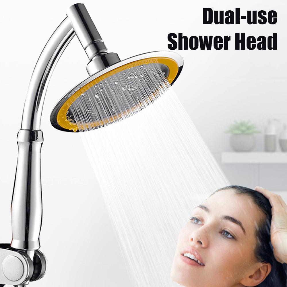 Large Round Big Rainfall Sprayer 6 Inch Adjustable Dual Use Hand Held/Top Shower Head 360 Degree High Pressure Bathroom Accessories