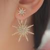 Single Fashion Diamond-Encrusted Back-Hanging Snowflake Earrings Guardian Accessories Hexagram Back-Hanging Pendant Earrings