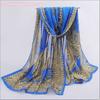 160*50cm Chiffon Fashion Scarf - Striped Floral Print Shawl For Sun Protection And Holiday Gifts 