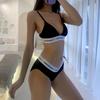 Women's Underwear Women's Bra Set Letters Without Underwire Triangle Cup Push-up Panties Comfortable Wicking Sweat Women