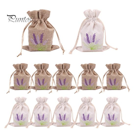 12 шт., сумки с вышивкой лаванды, пустые сумки для хранения с завязками, износостойкие, широко используемые сумки для хранения конфет и ювелирных изделий
