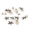 Заклепка в форме звезды, кнопка-гвоздик из цинкового сплава, заклепка для обуви, сумок, одежды, украшения, серебро