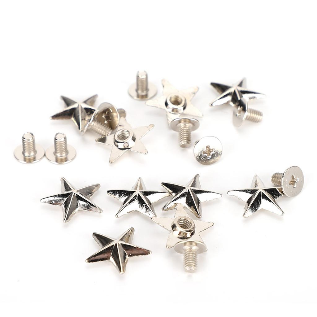 Заклепка в форме звезды, кнопка-гвоздик из цинкового сплава, заклепка для обуви, сумок, одежды, украшения, серебро