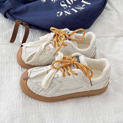 Весенние новые дышащие повседневные туфли на плоской подошве для женщин 2024 года, американский ретро-дизайн, универсальные спортивные туфли контрастного цвета