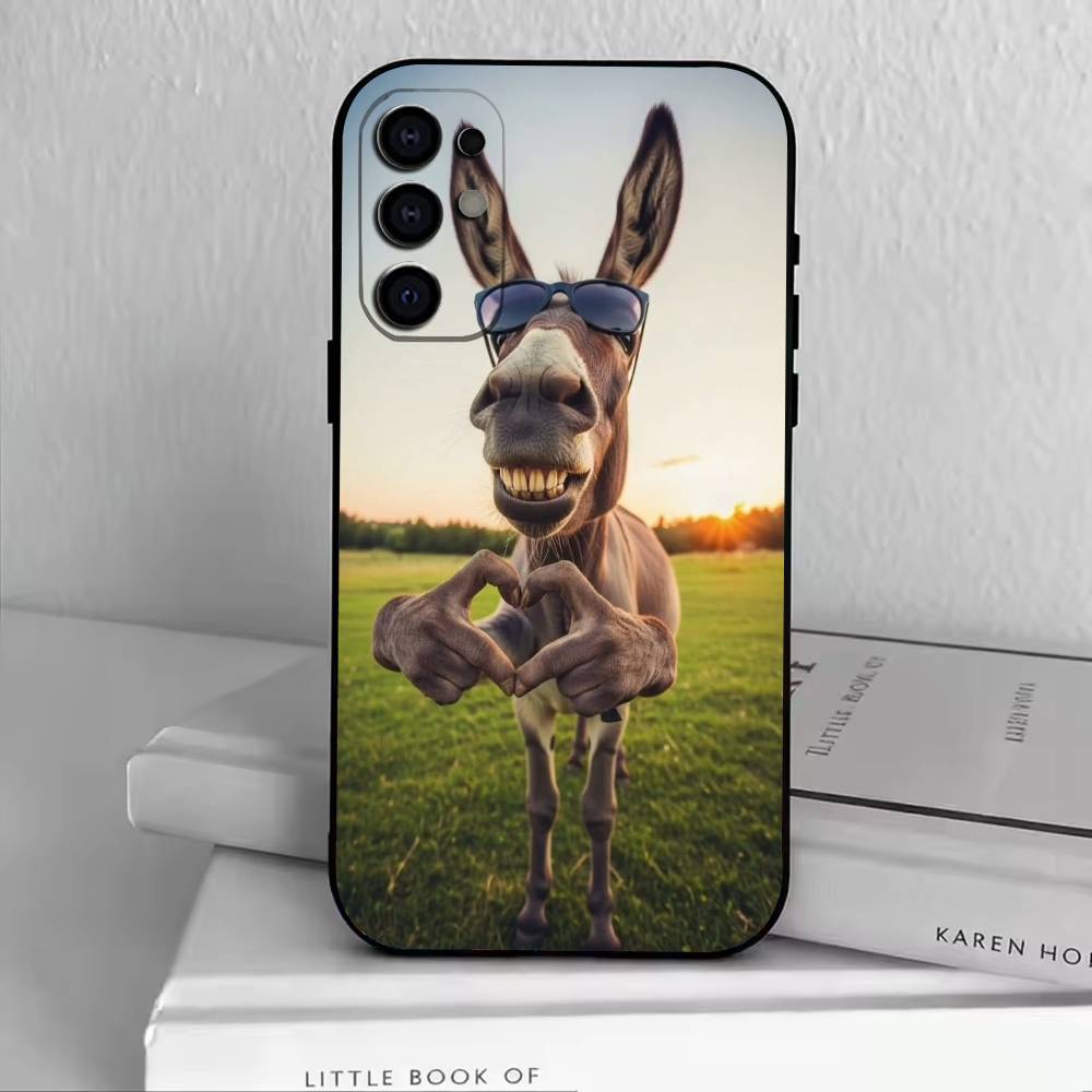 D-Funny Animals Phone Case Black Silicone Soft For Samsung S25,S24,S21,S22,S23,S30,Ultra,S20,Plus,Fe,Lite
