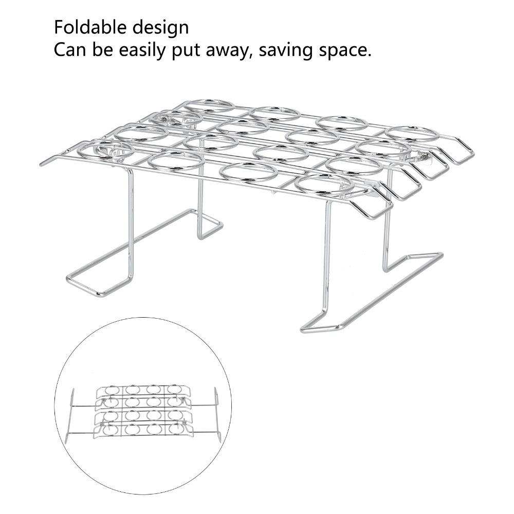 Stainless Steel Cupcake Cone Rack 16 Holes Cupcake Display Stand Ice Cream Cone Holder Display Use