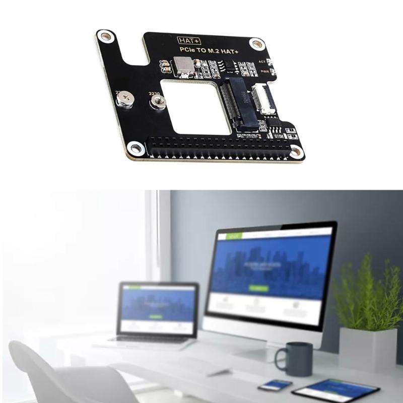 High Speed PCIe to M.2 NVME Adapter HAT Expand Storage Capacity for NVMe SSDs with 16Pin Cable GPIO Header