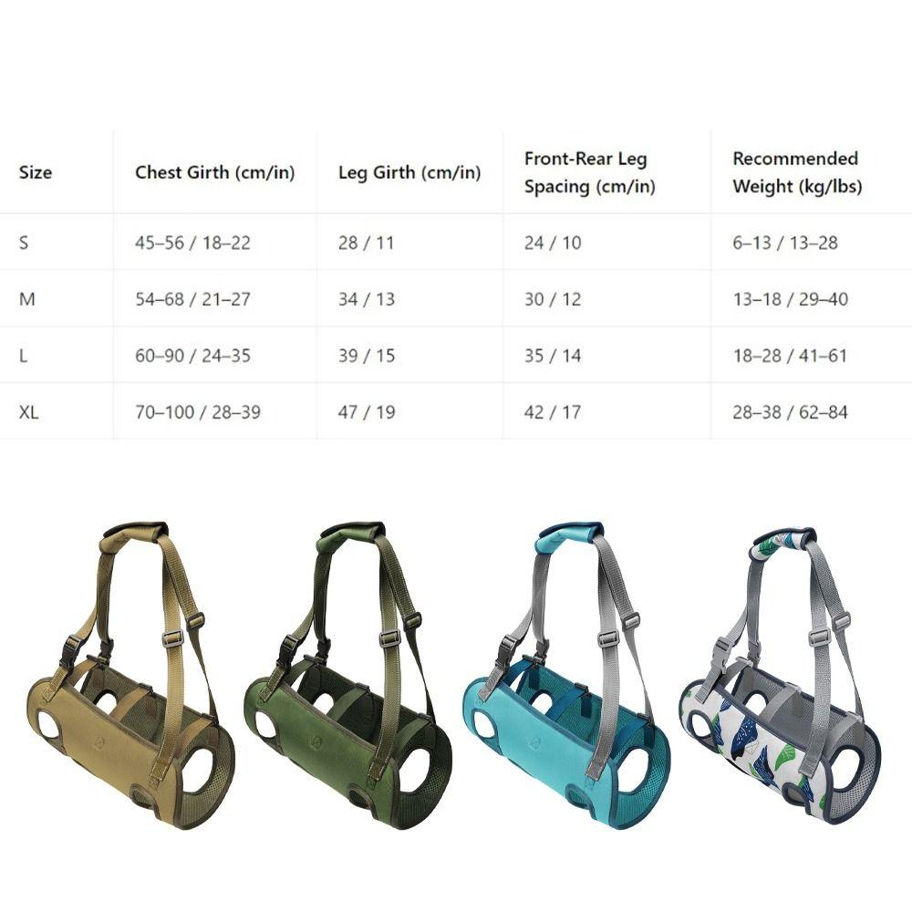Adjustable Pet Auxiliary Vest Soft Lining Thicken Handle Support Harness Mobility Aid Full Body Support Pet Auxiliary Sling